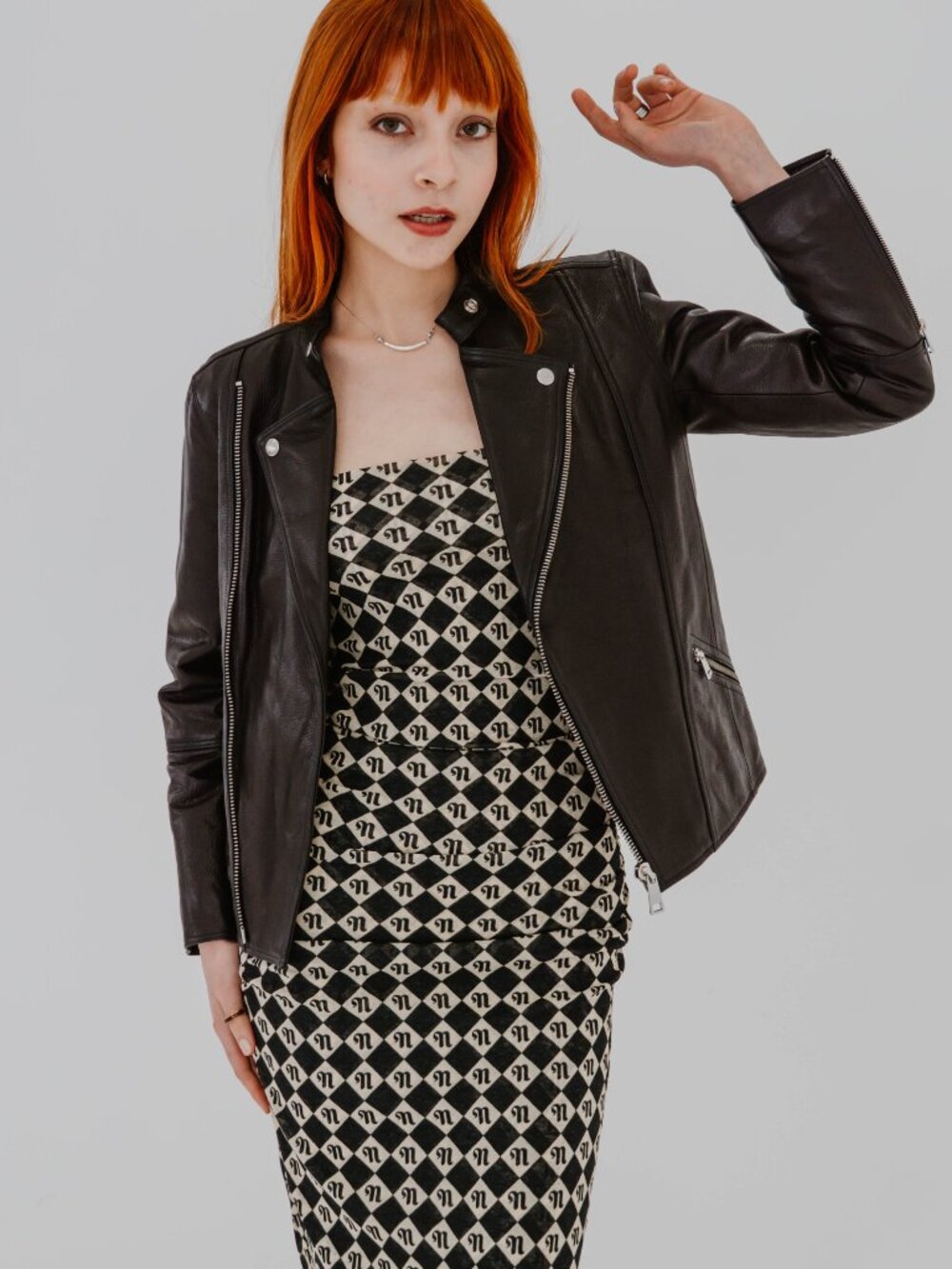 NWT A.P.C FLORENCE BLACK LEATHER PERFECTO JACKET - 34
